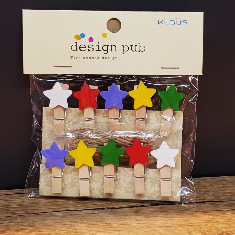 Yıldız Tasarımlı Mini Fotoğraf Mandalları Şık Tasarımlı Fonksiyonel Ürün