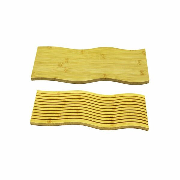 Dalgalı Çift Taraf Tasarımlı Ahşap Sunum Tepsisi Şık Tasarımlı Fonksiyonel Ürün