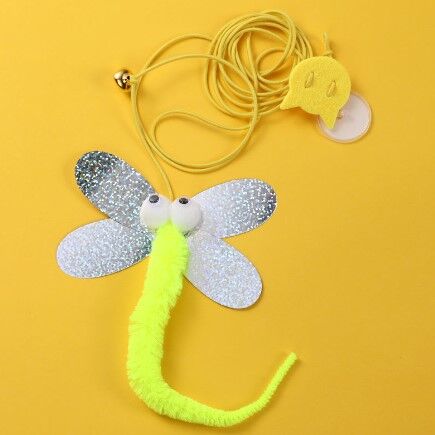 Kelebek Model Elastik Kendinden Yapışkanlı Kedi Oyun Oltası Şık Tasarımlı Fonksiyonel Ürün