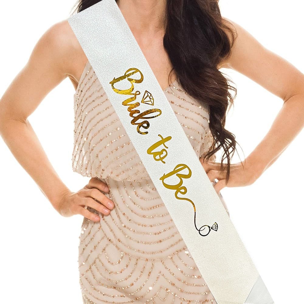 Altın Bride To Be Yazılı Beyaz Kuşak Şık Tasarımlı Fonksiyonel Ürün