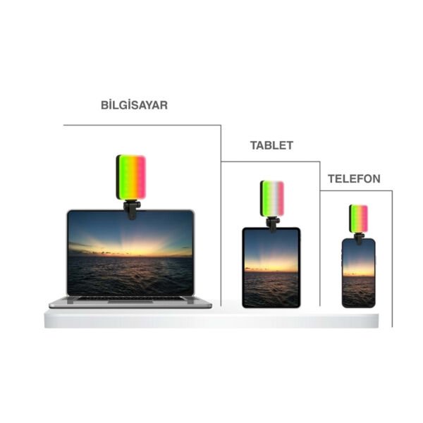 Clip-Fill Taşınabilir Mini RGB Led Selfie Işığı Çok Fonksiyonel Ürün