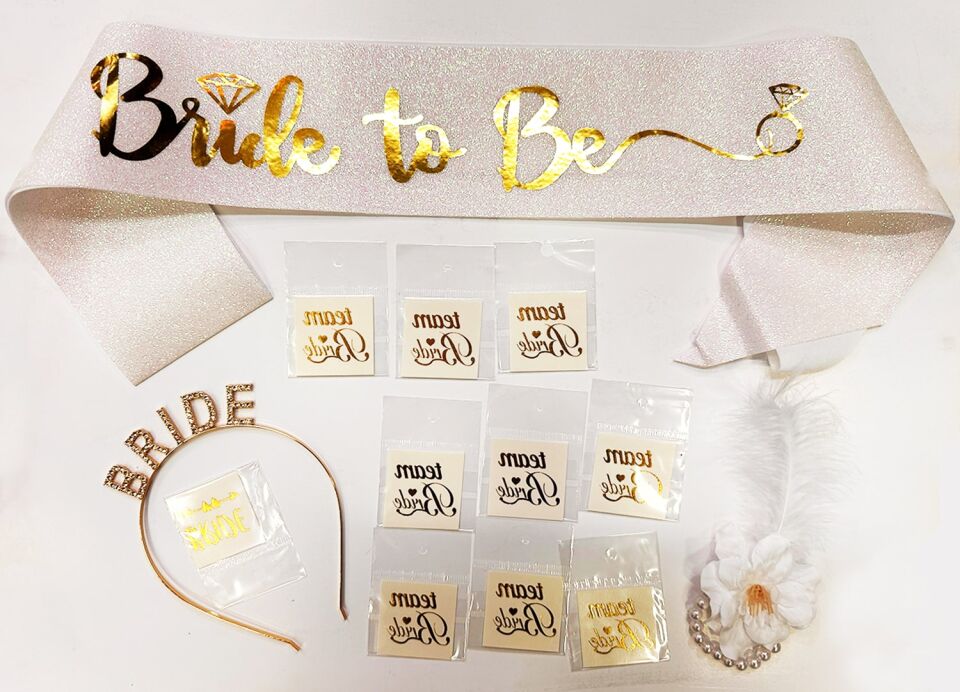 Altın Renk Bride Partisi Seti 13 Parça Şık Tasarımlı Fonksiyonel Ürün