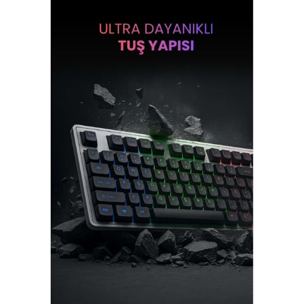 Kablolu Işıklı Gaming Standart Türkçe Q Klavye Ve Mouse Seti Çok Fonksiyonel Ürün