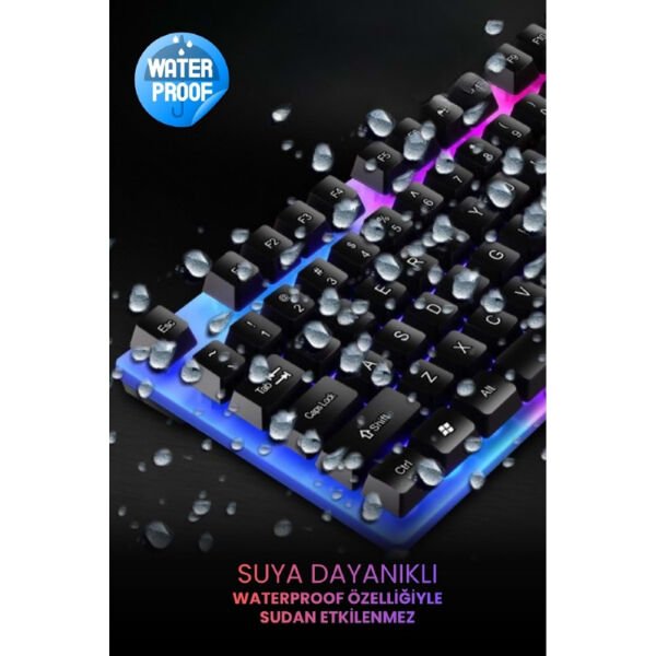 Kablolu Işıklı Gaming Standart Türkçe Q Klavye Ve Mouse Seti Çok Fonksiyonel Ürün