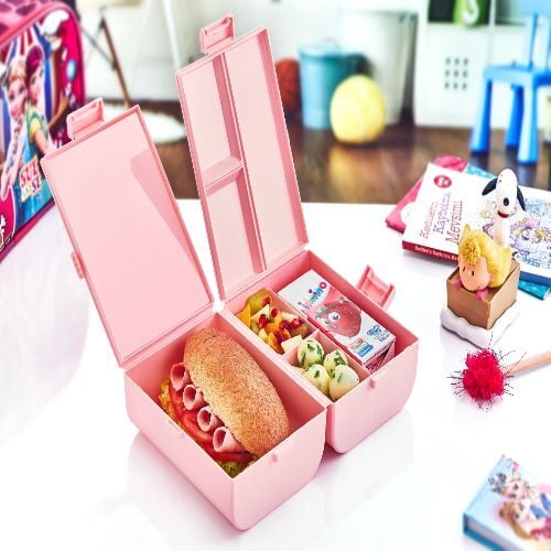 Çift Kapaklı Bölmeli Beslenme Kabı Şık Tasarımlı Fonksiyonel Ürün