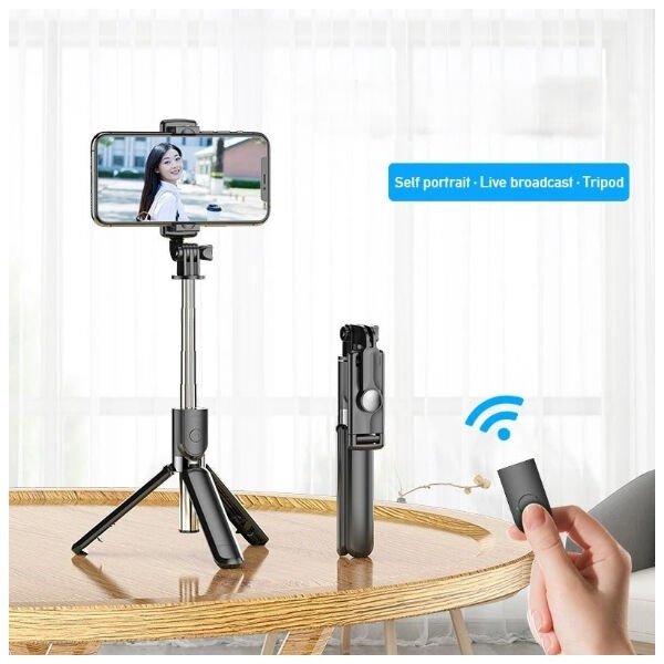 Uzaktan Kumandalı Tripod Özellikli Selfie Çubuğu Çok Fonksiyonel Ürün