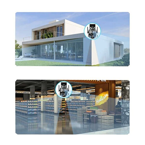 3MP + 3MP Wi-Fi IP TF Kart Girişli Optik Zoom Kamera Çok Fonksiyonel Ürün