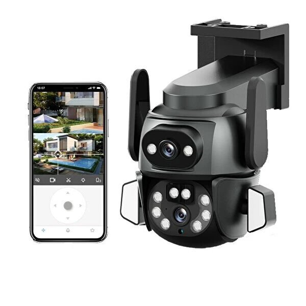 3MP + 3MP Wi-Fi IP TF Kart Girişli Optik Zoom Kamera Çok Fonksiyonel Ürün