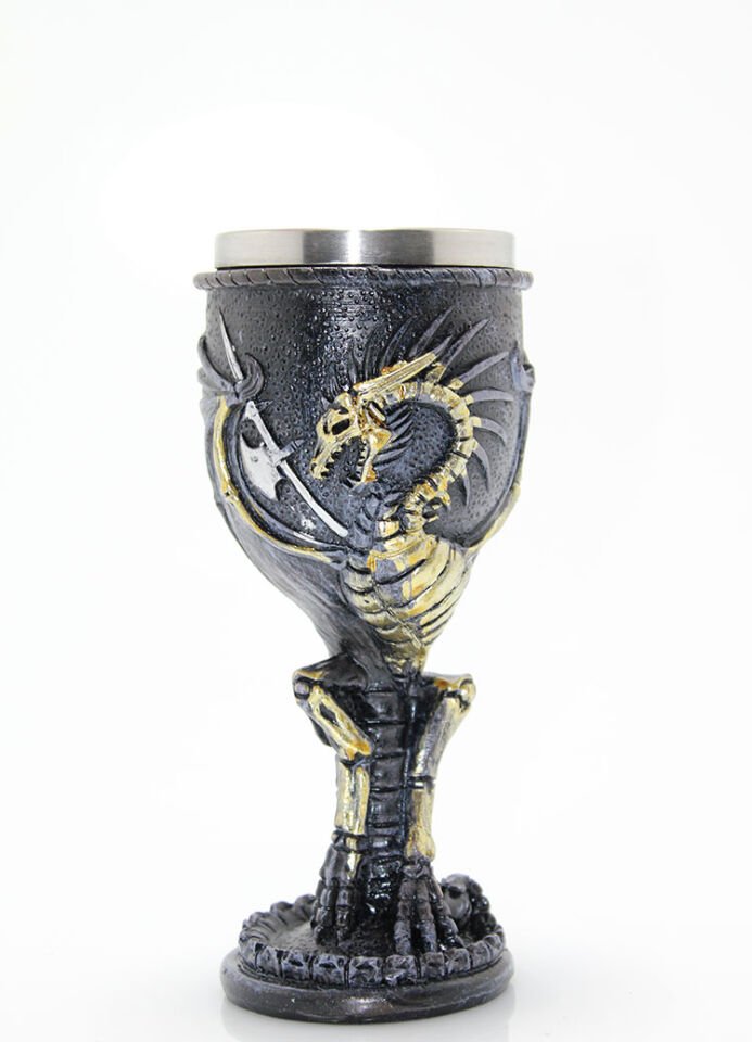 Ejderha Tasarımlı Paslanmaz Çelik Kadeh Bardak Model 2 Şık Tasarımlı Fonksiyonel Ürün