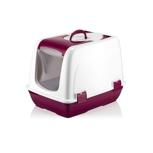 Mikopet Kapalı Küçük Kedi Tuvaleti Bordo Şık Tasarımlı Fonksiyonel Ürün