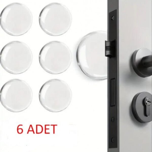 Şeffaf Silikon Mobilya ve Kapı Durdurucu Darbe Pedi 6'lı Set Şık Tasarımlı Fonksiyonel Ürün