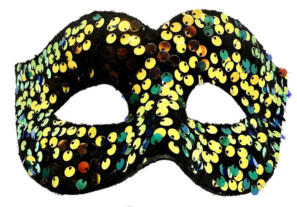 Altın Renk Pul Payet İşlemeli Balo Maskesi Şık Tasarımlı Fonksiyonel Ürün