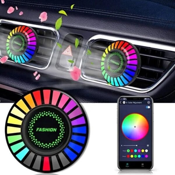 Araç İçi Koku Hazneli RGB Sese Duyarlı LED Işık Çok Fonksiyonel Ürün