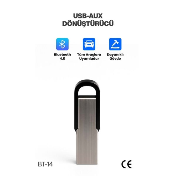 Araç Teyp Bluetooth Çevirici USB Dönüştürücü Çok Fonksiyonel Ürün