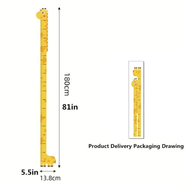 Sevimli Sarı Zürafa Boy Ölçüsü Sticker Şık Tasarımlı Fonksiyonel Ürün