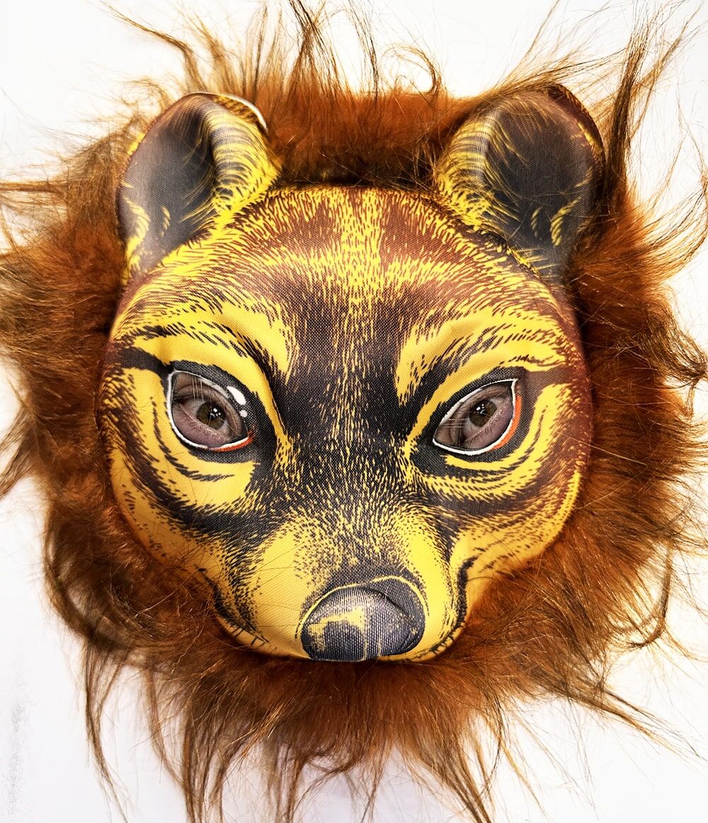 Kahverengi Saçlı Kaplan Aslan Leopar Maskesi Mega Peluş 32 No Şık Tasarımlı Fonksiyonel Ürün