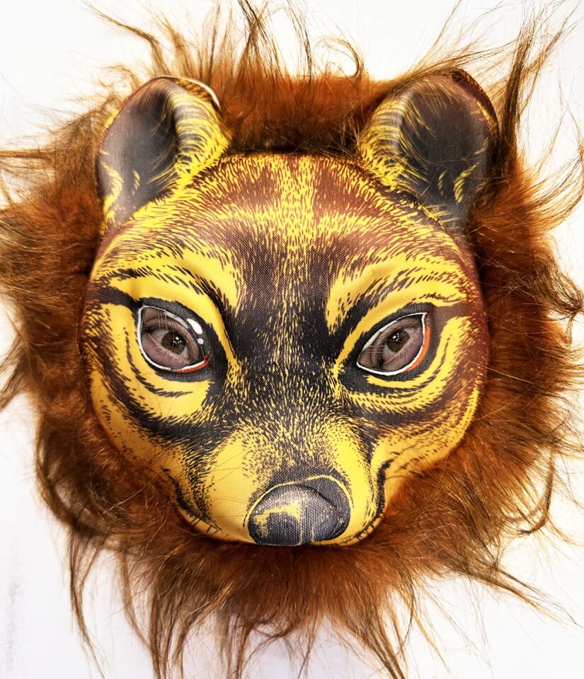 Kahverengi Saçlı Kaplan Aslan Leopar Maskesi Mega Peluş 32 No Şık Tasarımlı Fonksiyonel Ürün