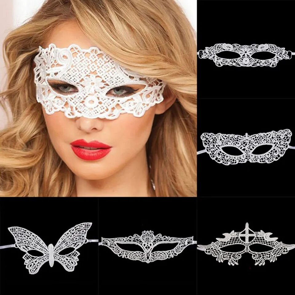 Beyaz Renk Dantel Kesim Balo Maskesi Şık Tasarımlı Fonksiyonel Ürün