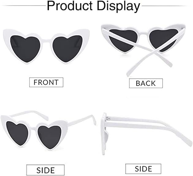Beyaz Renk Kalp Şekilli Parti Gözlüğü Şık Tasarımlı Fonksiyonel Ürün