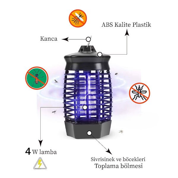 Elektrikli Sinek Öldürücü Cız Lamba Şık Tasarımlı Fonksiyonel Ürün