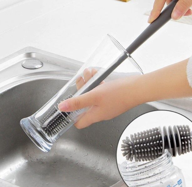 Silikon Uzun Saplı Kavanoz Yıkama Fırçası Şık Tasarımlı Fonksiyonel Ürün