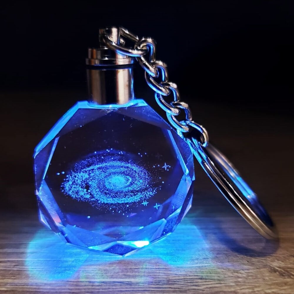 Galaxy Gezegen Tasarım Işıklı Anahtarlık Şık Tasarımlı Fonksiyonel Ürün