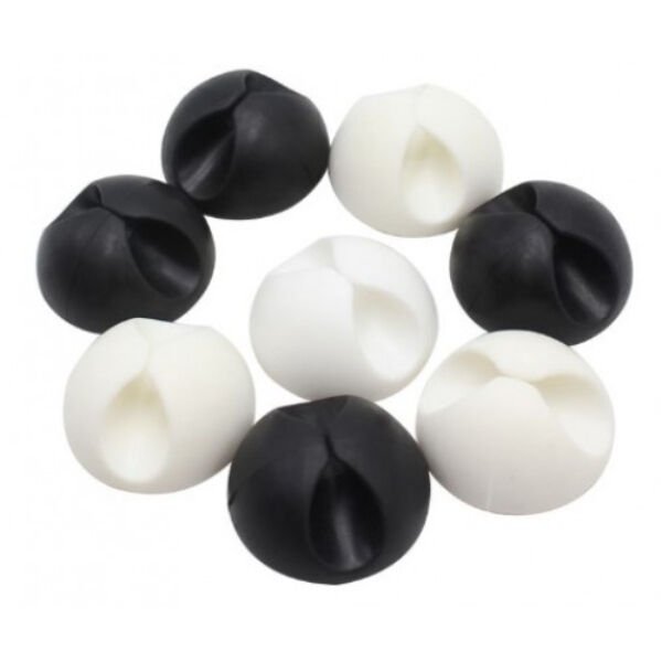 Siyah Beyaz Kablo Sabitleme Klipsi 10'lu Şık Tasarımlı Fonksiyonel Ürün