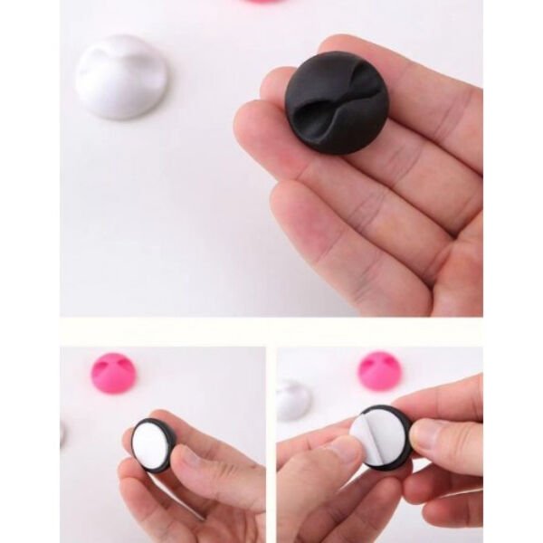 Siyah Beyaz Kablo Sabitleme Klipsi 10'lu Şık Tasarımlı Fonksiyonel Ürün