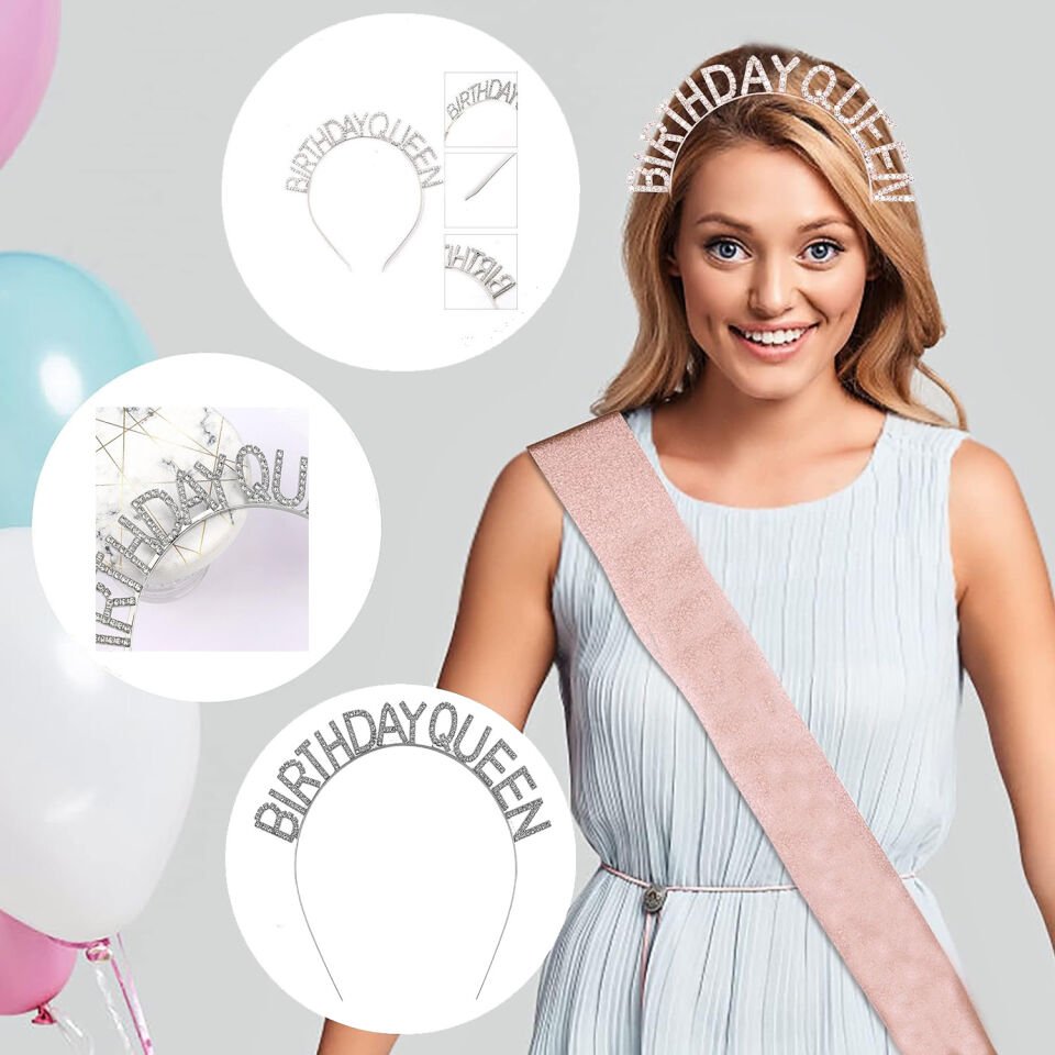 Birthday Queen Yazılı Kraliçe Taç Şık Tasarımlı Fonksiyonel Ürün