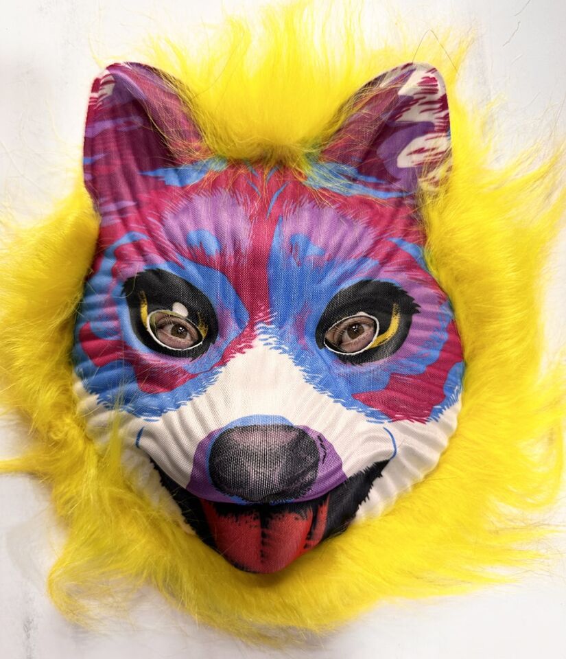 Sarı Saçlı Sevimli Köpek Maskesi Mega Peluş 35 No Şık Tasarımlı Fonksiyonel Ürün