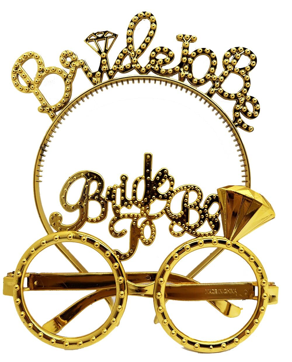 Bride To Be Taç ve Gözlük Seti Altın Renk Şık Tasarımlı Fonksiyonel Ürün