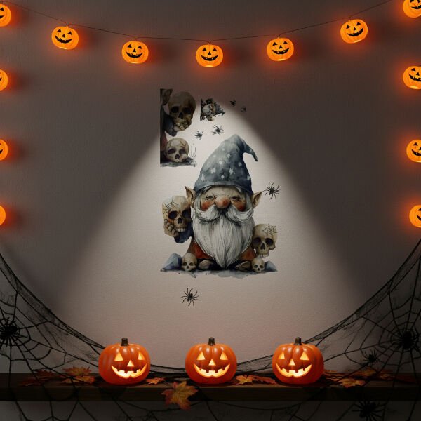 Gotik Cüce ve Kafatası Duvar Sticker Seti Şık Tasarımlı Fonksiyonel Ürün