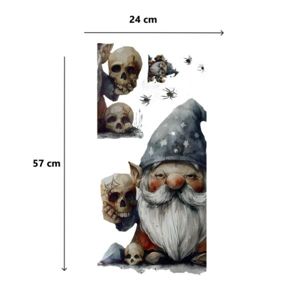 Gotik Cüce ve Kafatası Duvar Sticker Seti Şık Tasarımlı Fonksiyonel Ürün