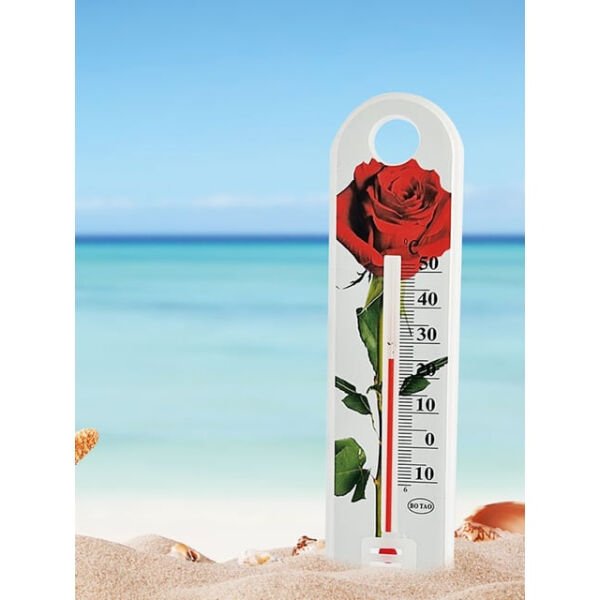 Gül Desenli Termometre Şık Tasarımlı Fonksiyonel Ürün