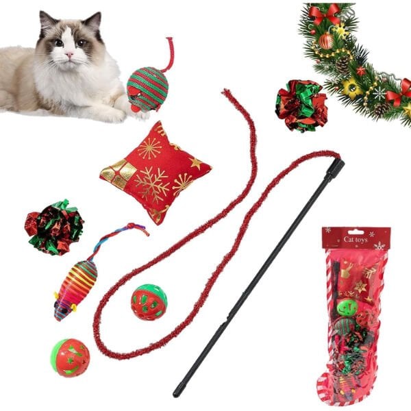 Yılbaşı Konseptli Kedi Oyuncak Seti Çok Fonksiyonel Ürün