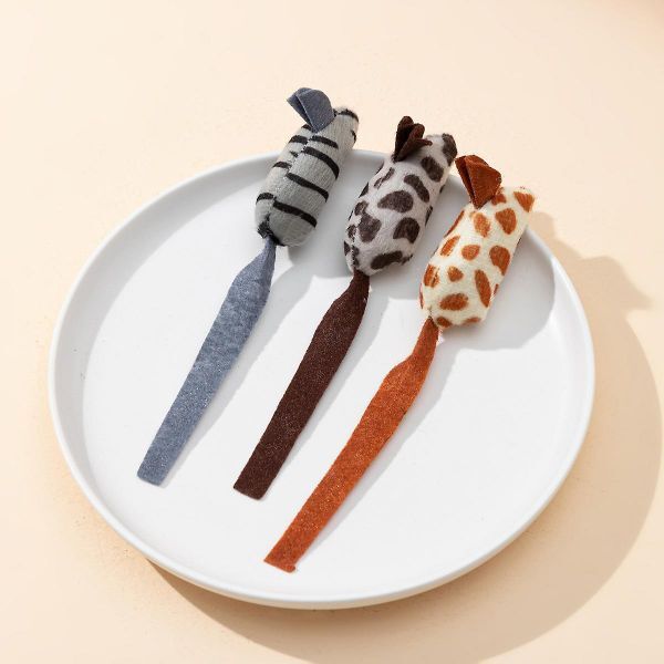 Peluş Fare Kedi Oyuncağı 3 Adet Şık Tasarımlı Fonksiyonel Ürün