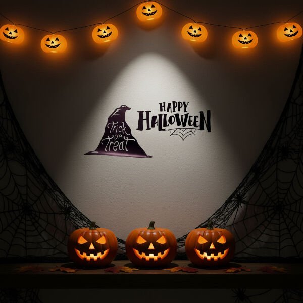 Happy Halloween Temalı Duvar Stickerı Şık Tasarımlı Fonksiyonel Ürün