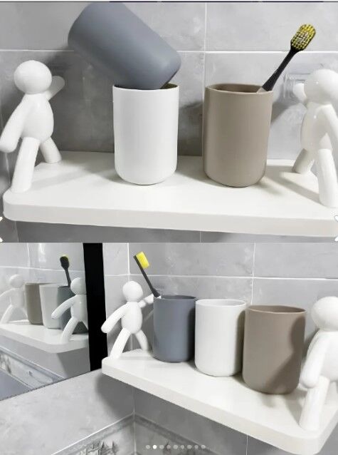 İnsan Figürlü Yapışkanlı Çok Amaçlı Duvar Rafı Şık Tasarımlı Fonksiyonel Ürün