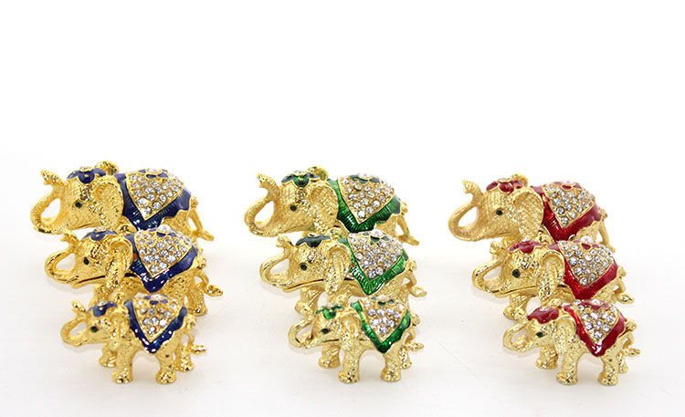 Swarovski Taşlı 3'lü Fil Figürü Model 1 Şık Tasarımlı Fonksiyonel Ürün