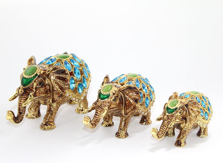 Swarovski Taşlı 3'lü Fil Figürü Model 2 Şık Tasarımlı Fonksiyonel Ürün