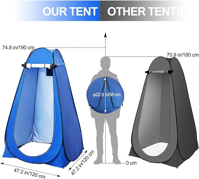 Otomatik Kamp Giyinme Çadırı Şık Tasarımlı Fonksiyonel Ürün
