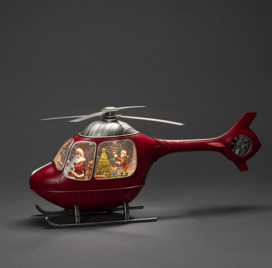 Helikopter Tasarımlı Işıklı Müzikli Kar Küresi Şık Tasarımlı Fonksiyonel Ürün