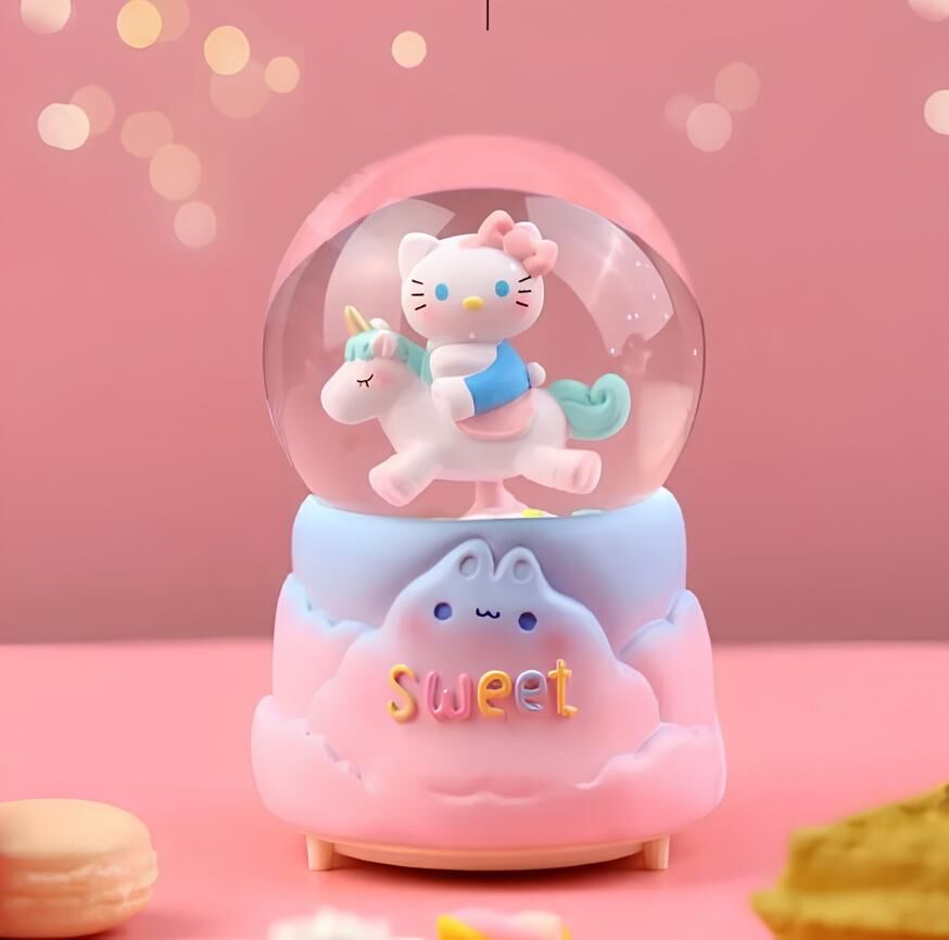 Hello Kitty İçi Dönmeli Püskürtmeli Işıklı Müzikli Kar Küresi Büyük Boy Model 2 Şık Tasarımlı Fonksiyonel Ürün