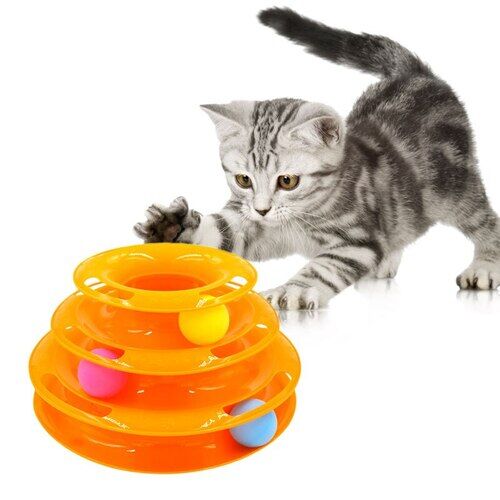 3 Katlı Kedi Oyuncağı Turntable Cat Toy Şık Tasarımlı Fonksiyonel Ürün