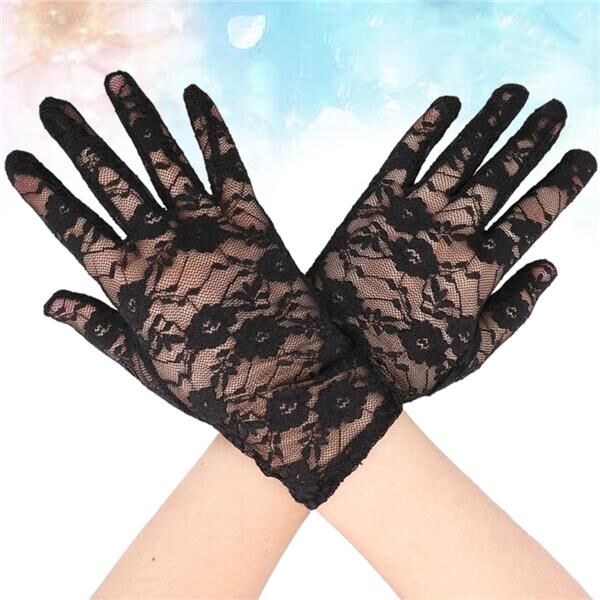 Dantel Eldiven Siyah Renk Yetişkin Şık Tasarımlı Fonksiyonel Ürün