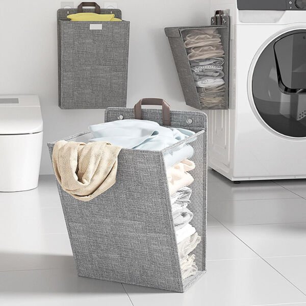Katlanabilir Asılabilir Kirli Çamaşır Sepeti Şık Tasarımlı Fonksiyonel Ürün