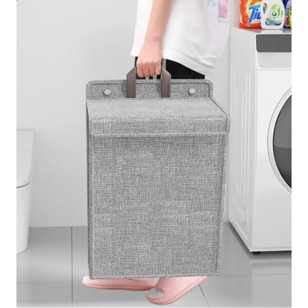Katlanabilir Asılabilir Kirli Çamaşır Sepeti Şık Tasarımlı Fonksiyonel Ürün
