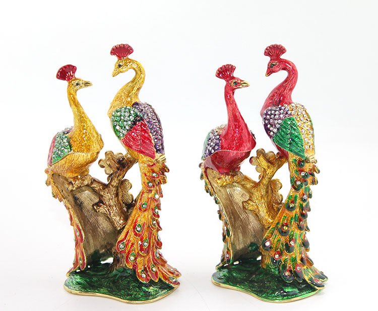 Swarovski Taşlı Tavuskuşu Figürü Şık Tasarımlı Fonksiyonel Ürün