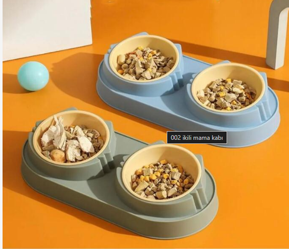 Mikopet Çift Bölmeli Mama ve Su Kabı Şık Tasarımlı Fonksiyonel Ürün