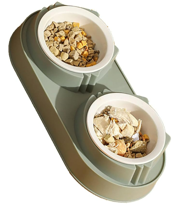 Mikopet Çift Bölmeli Mama ve Su Kabı Şık Tasarımlı Fonksiyonel Ürün